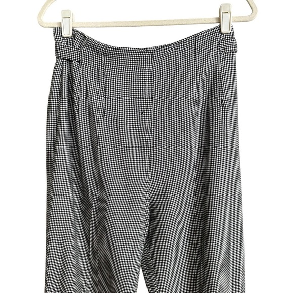 ANN TAYLOR Vintage 90s Wool Blend Houndstooth Trousers Tapered Leg High Rise 14 - Picture 5 of 16